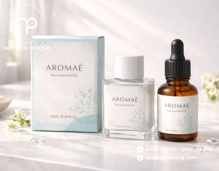 Mẫu in hộp đựng tinh dầu cao cấp 